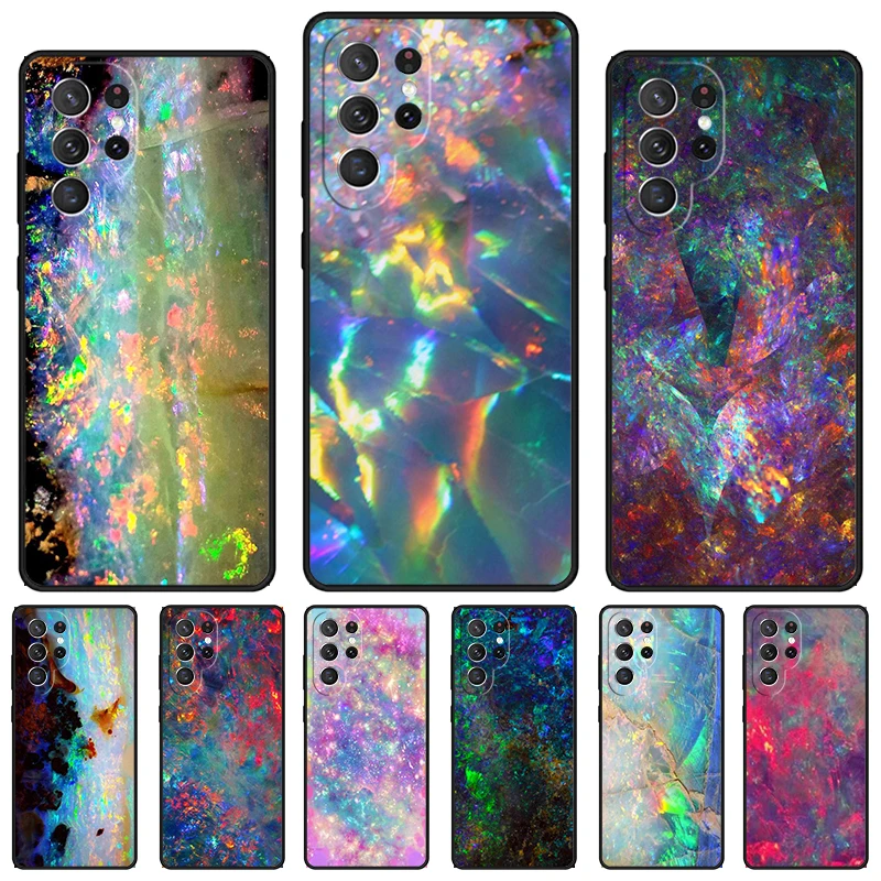 Opal Stone Iridescent phone case For Samsung Galaxy S24 S23 S22 Ultra Note 10 20 Plus S8 S9 S10 S20 S21 FE Cover