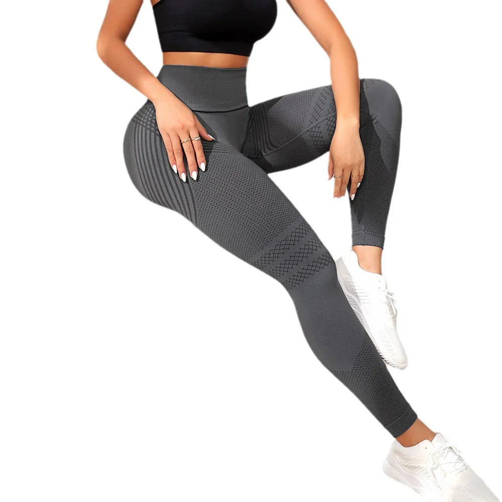 2024 neueste sexy Linien nahtlose Hüftlift Sport Leggings Damen High Taille Stretch Turnhose Laufen Yoga hosen