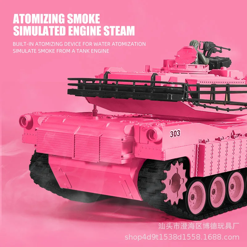 Nowy zdalnie sterowany model wojskowego czołgu Różowe gąsienice Elektryczny pojazd zabawka dla chłopców Dorosły Kolekcjonerski Symulacja Samochodu Pancernego