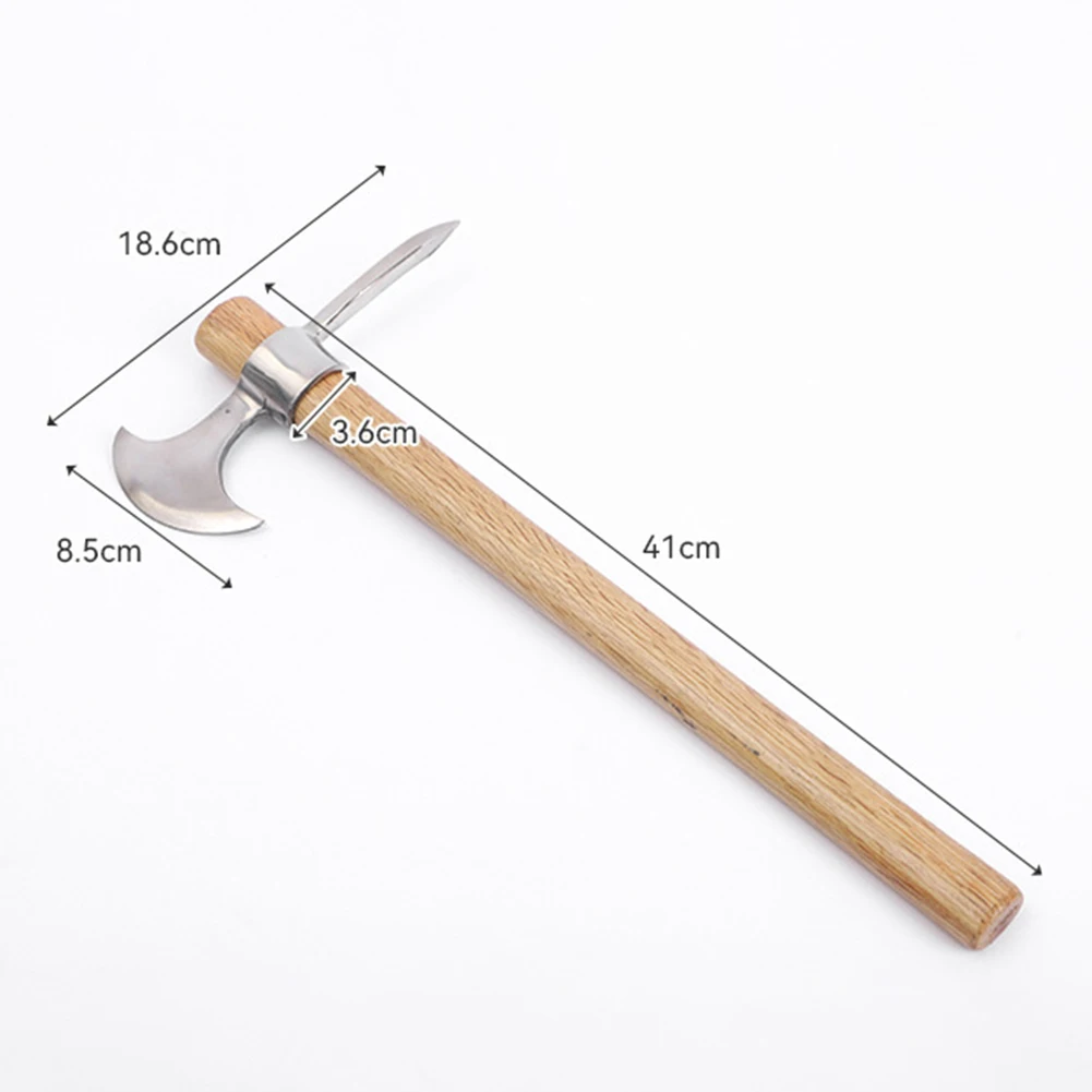 Wooden Handle Stainless Pointed Picks Double Headed Pointed Pickaxe For Digging Root Digging Clearing Tool For Gardening Work