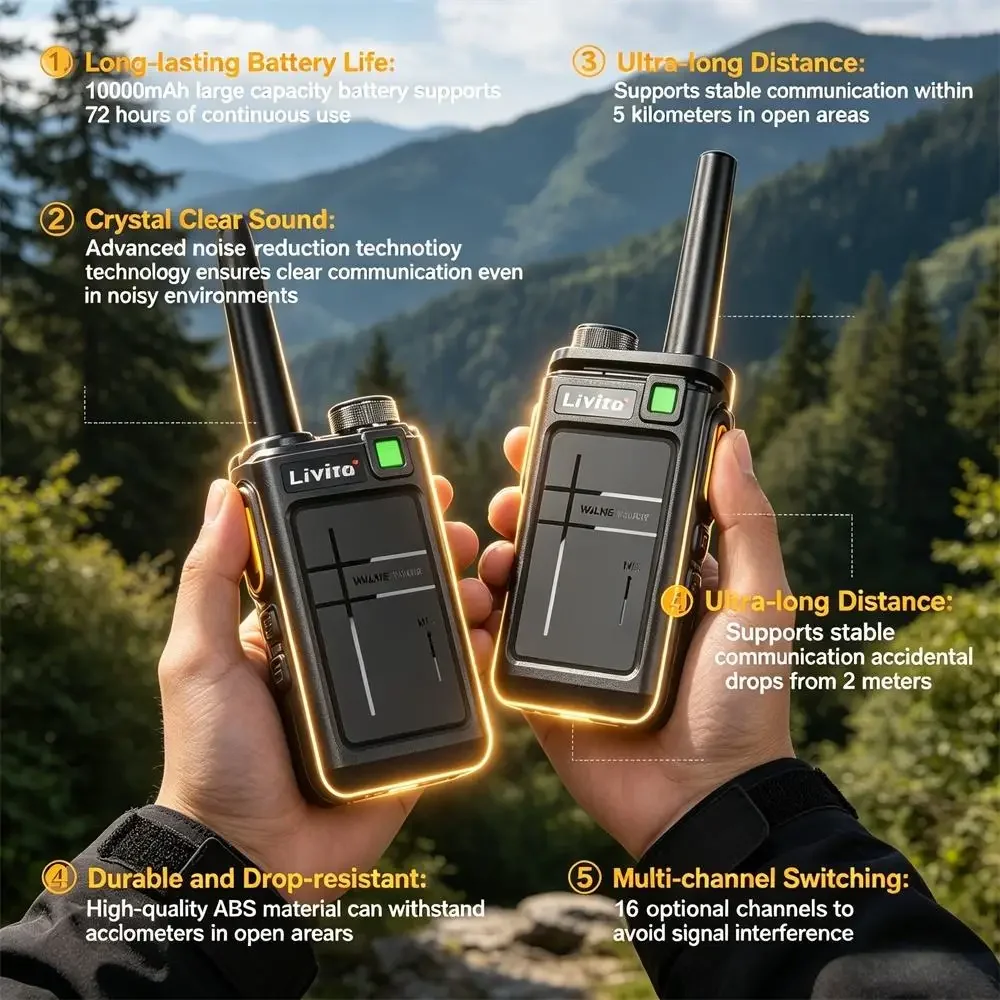 MOTOLOLA Walkie Talkie 2 Pack Long Range Heavy Duty Portable Rechargeable Two Way Radio for Construction Site Security Warehouse