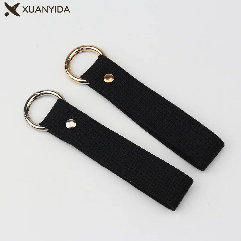 Black Color Car Keychain Key Tag Lanyard Nylon Strap Motorcycle Key Keyring Keyholder Anti-lost Keychains Accessories Wholesale