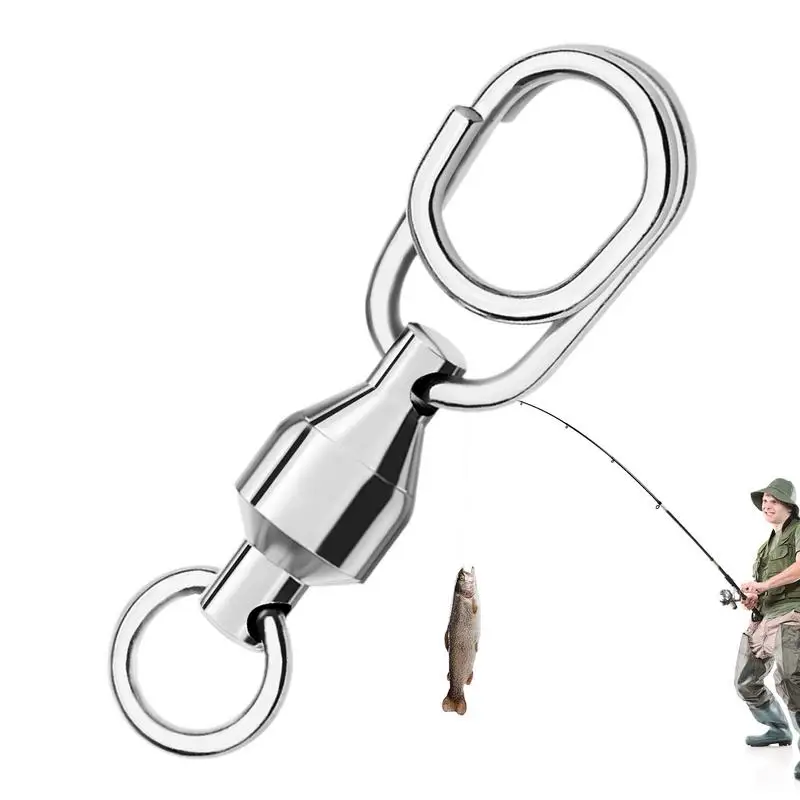 Fishing Swivels Snap Ball Bearing Swivel Stainless Split Ring Fishing Snap Rolling Swivel Carp Fishing Lure Connectors