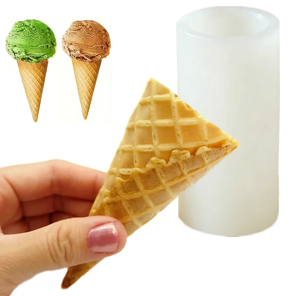 3D Ice Cream Cone Silicone Candle Mold DIY Ice Cream + Cone Molds for Handmade Aromatherapy Plaster Candle Soap & Resin Crafts - view 6
