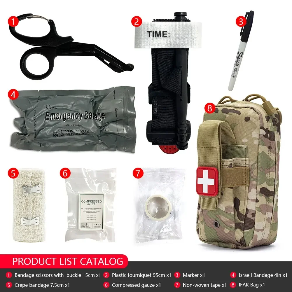 50611s-2 Tactical EMT First Aid Kit Pouch Bag With Tourniquet Scissors Bandage for Emergency IFAK Trauma Combat