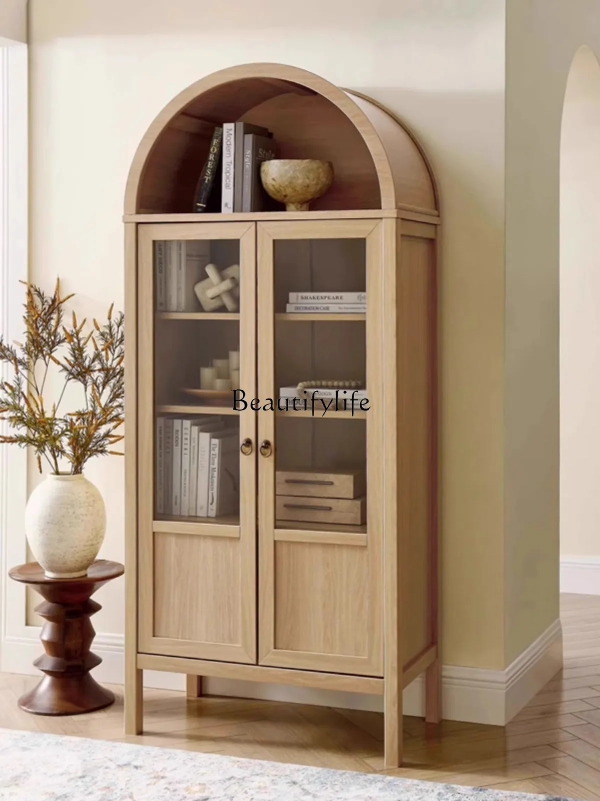 

Country Style Solid Wood Bookshelf Simple Book Rack French Light Luxury Multi-layer Bookcase Furniture All Solid Wood Storage