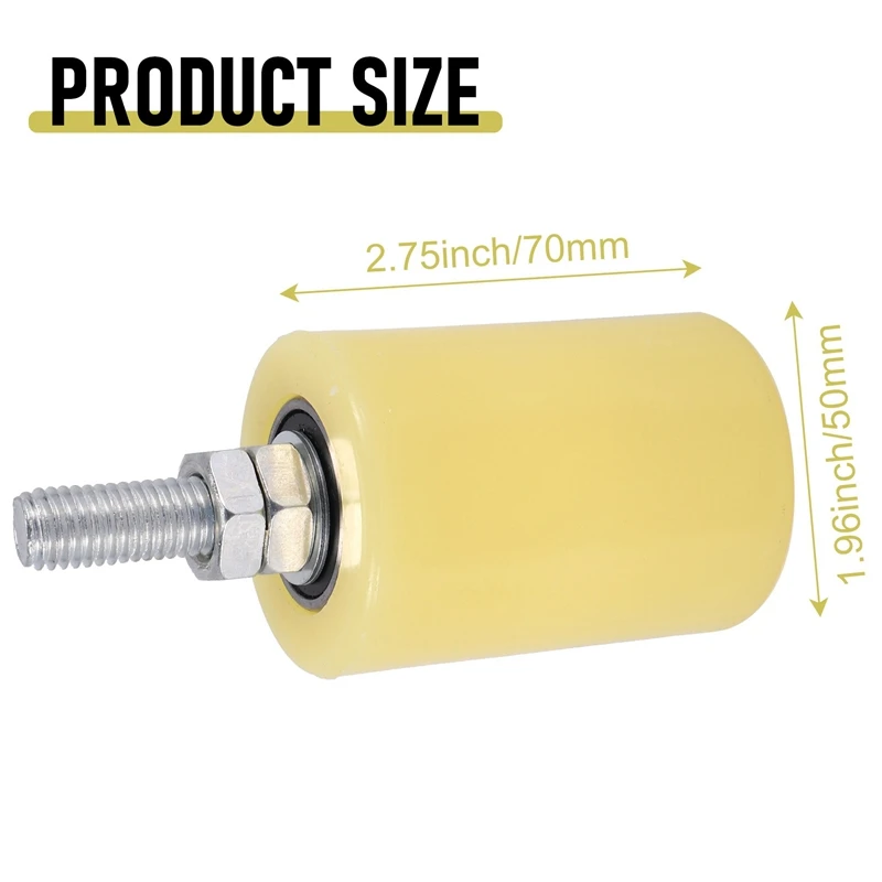 LICE-2PCS 50X70mm PP Aço Rolamento de Rolo Plano Roda Guia 6201 M12 Parafuso Para Porta Elétrica Porta Deslizante
