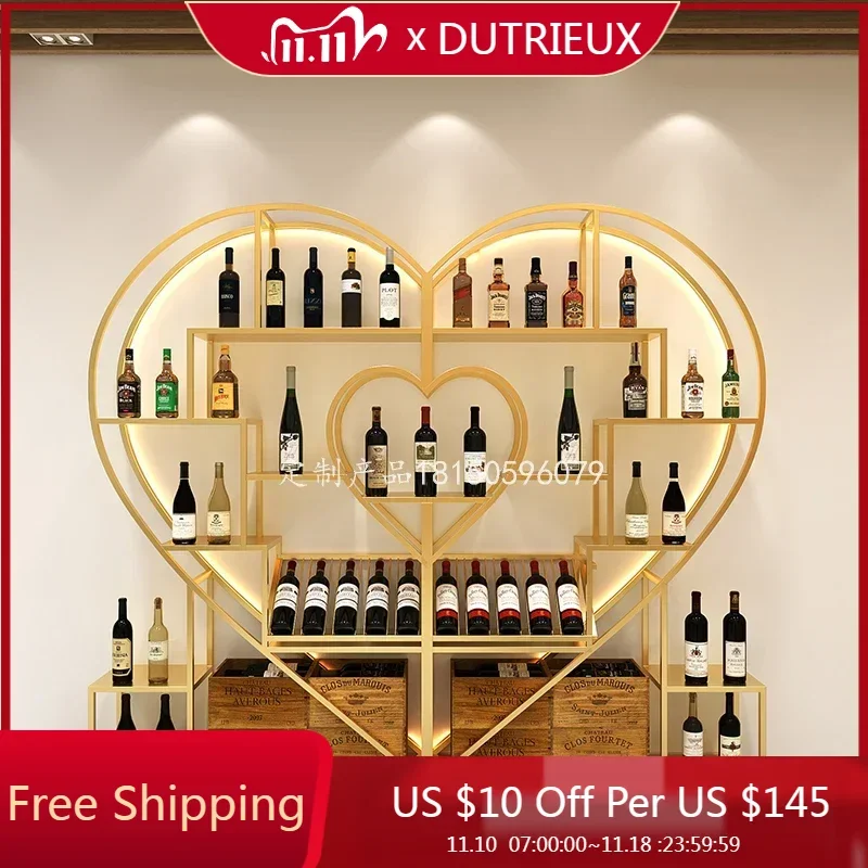 Modern Luxury Wine Holder Combi Gold Vertical Bar Storage Organizer Wine Rack Living Room Porta Bottiglie Vino Bar Decoration