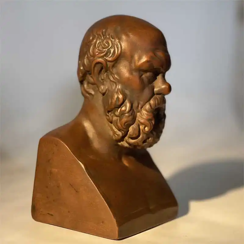 Vintage Greek Art Sculpture Socrates Head Portrait Art Sketch Teaching Aids Home Desktop Decoration Ornaments