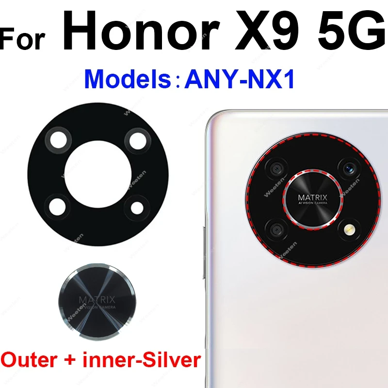 Rear Back Camera Glass Lens With Adhesive Sticker For Huawei Honor X9 4G 5G ANY-NX1 ANY-NX3 inner Lens Glass Replacement Parts