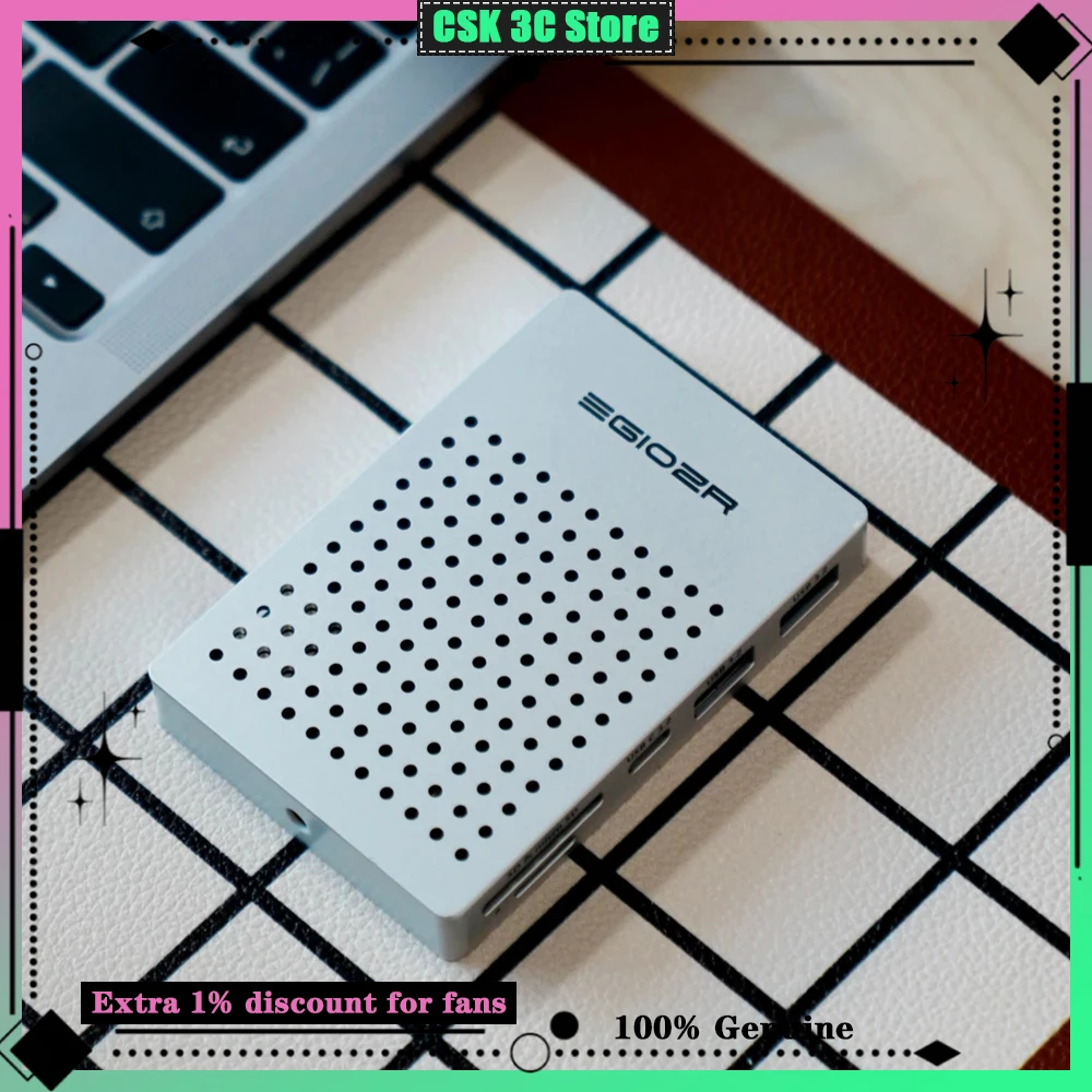 EGIOZR 10-in-1 USB C Docking Station Gigabit LAN DP1.4 144Hz PD100W USB3.2 10Gbps Multi-Port Hub Adapter for MacBook Laptops