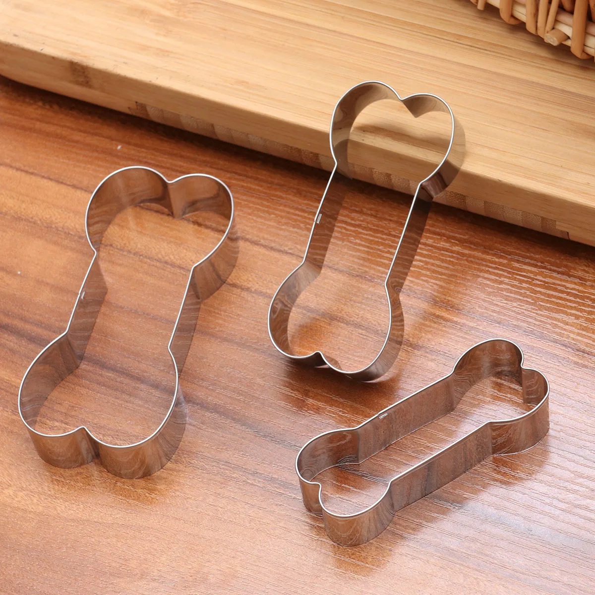 

3 Pcs Biscuit Mold Baking Dog Bone Cookie Stainless Steel Halloween Cutters