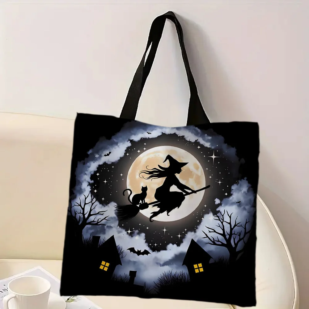 حقيبة يد ذات طابع السحر، حقيبة تسوق، حقائب رائعة للسفر في الهواء الطلق، حقائب كتف ذات سعة كبيرة، هدية سحرية للهالوين