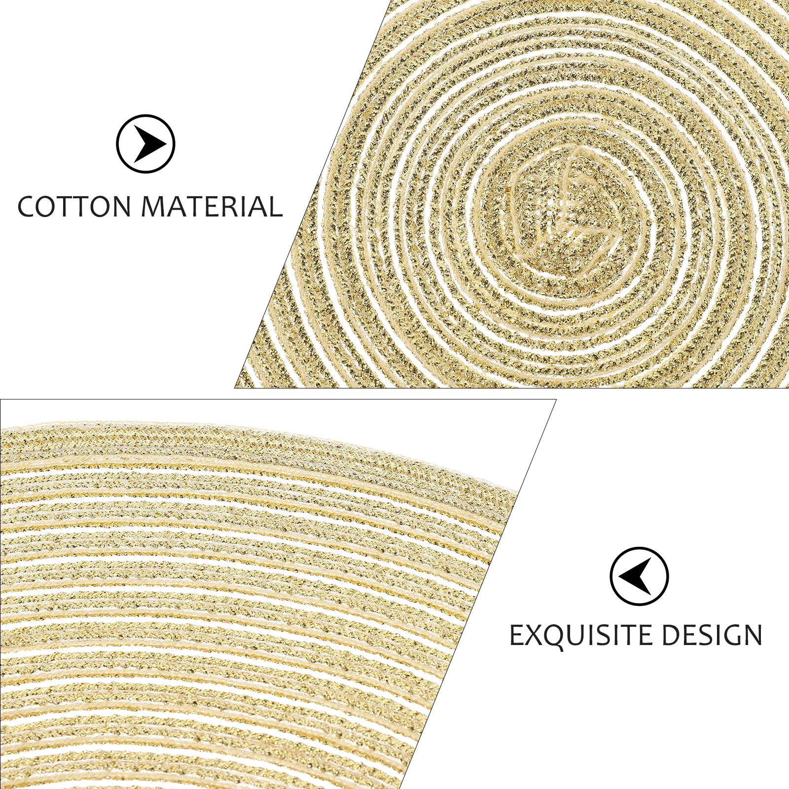 

4 pcs Cotton Yarn Placemats Non-Slip Heat Resistant Knitted Table Mats For Home Restaurant Cat Ear Design Woven Insulation Mat