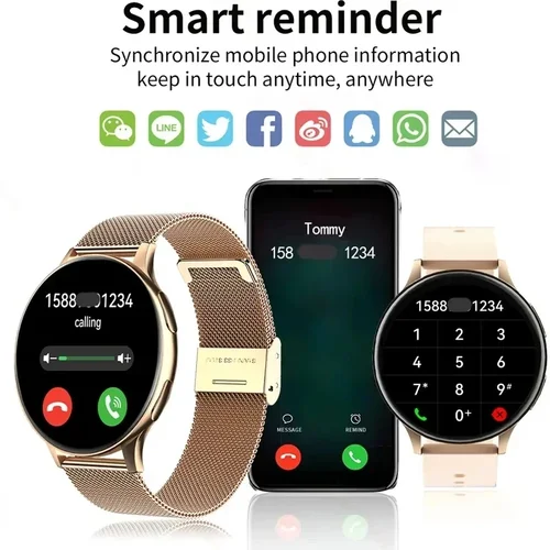 Imagen 2 del producto Reloj inteligente NFC para llamadas Bluetooth, reloj inteligente resistente al agua para hombres y mujeres, pulsera de Fitness personalizada, novedad de 2026
