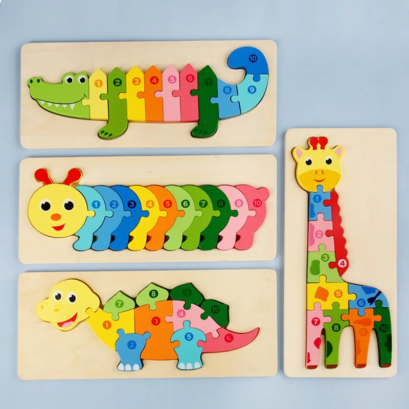 

Wooden three-dimensional traffic animal characters early education cognitive puzzle puzzle puzzle toys educational children asse