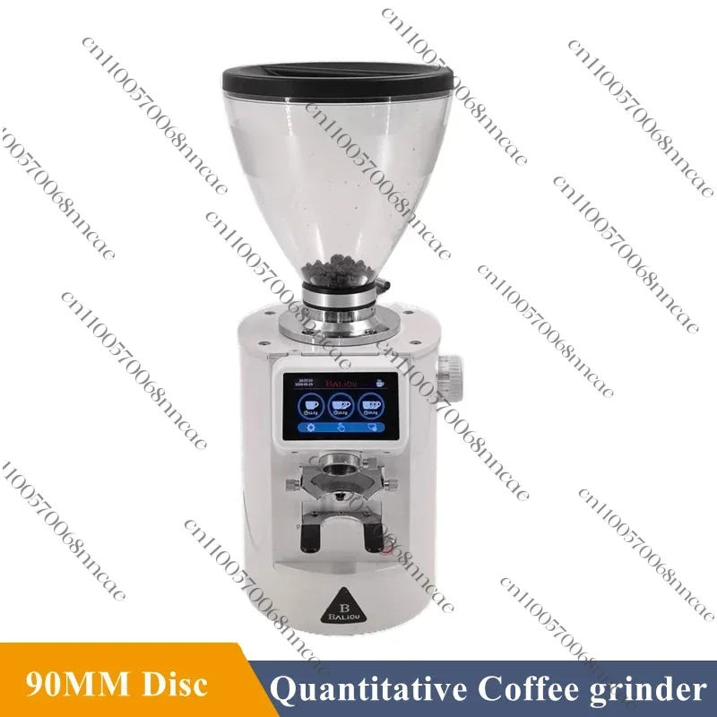 600W Commercial Electric Coffee Grinder, Flat Burr Espresso Grinder with Touch Panel & Built-in Weighing Scale