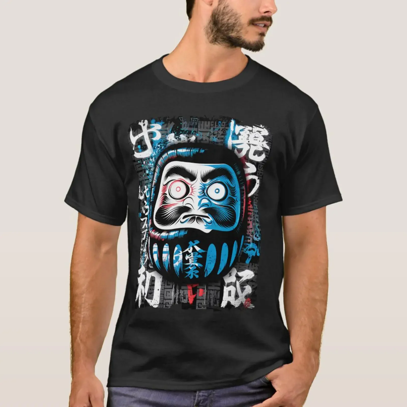 Japanese Daruma Doll Buddhism Japan Traditional T Shirt vintage Washed Slightly Soft Stretched designer clothes Comfortable