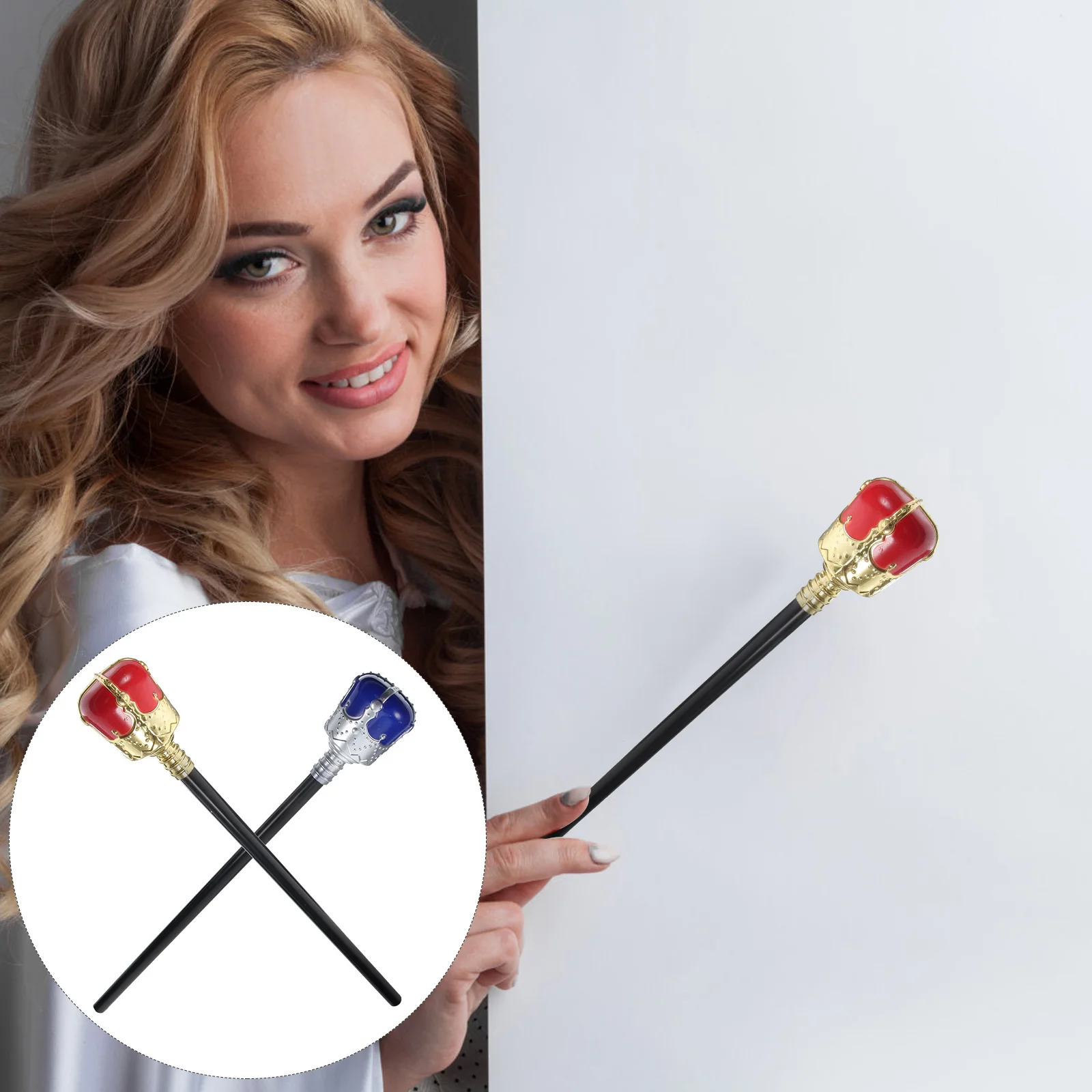 ไม้เท้าราชามงคล 2 ชิ้น สำหรับงานฮาโลวีน งานวันเกิด ชุดแฟนซี ตกแต่ง งานละคร งานเต้นรำสวมหน้ากาก คอสเพลย์ ใช้ได้ทั้งชายและหญิง