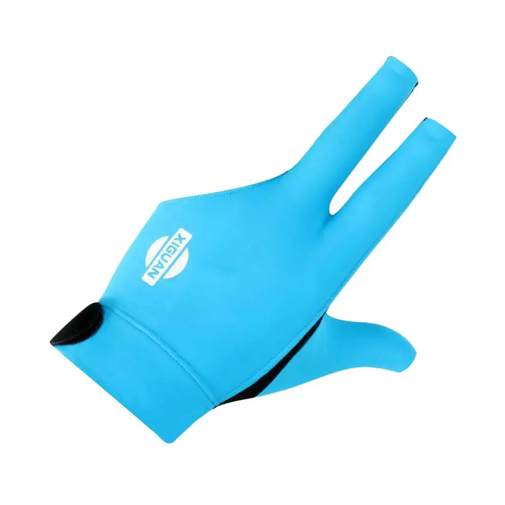 3-Finger Professional Stretchy Breathable Sweat Absorbing Left Hand Snooker Glove Pool Cue Billiard Glove Blue Red Black