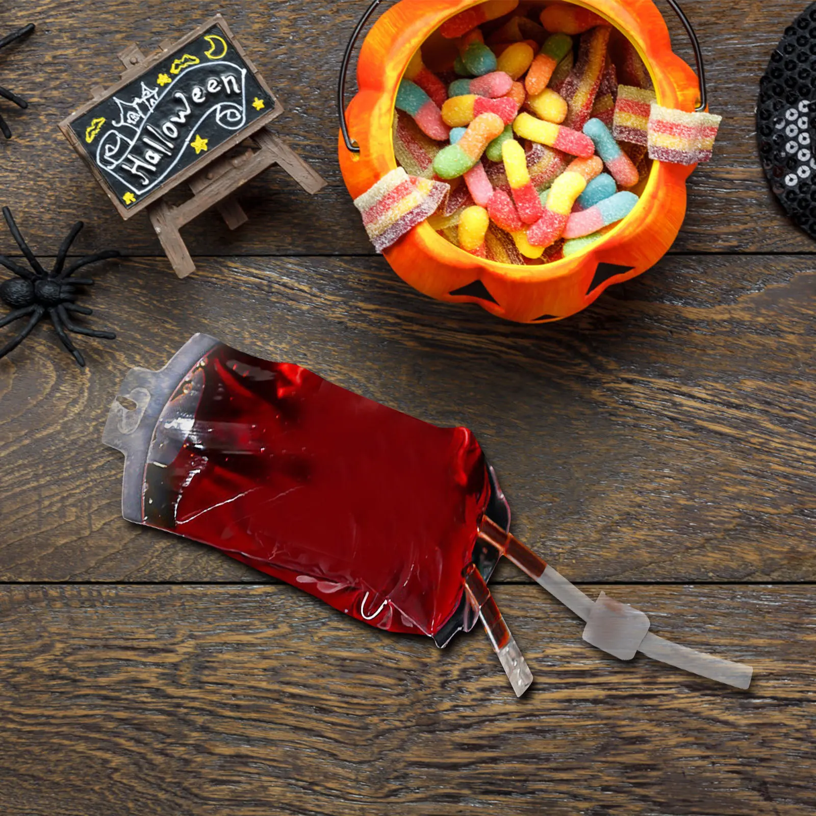10 pçs festa de halloween malotes selados recipientes de bebida leve festival suprimentos malotes de sangue