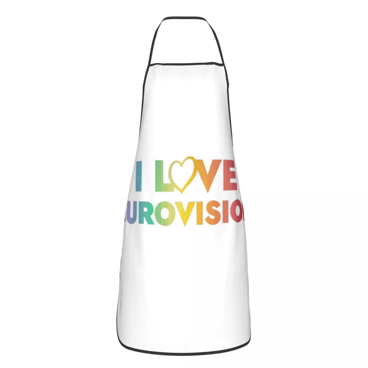 I Love Eurovision - Rainbow Aprons Chef Cooking Baking Tablier Sleeveless Bib Kitchen Cleaning Pinafore for Women Men Painting