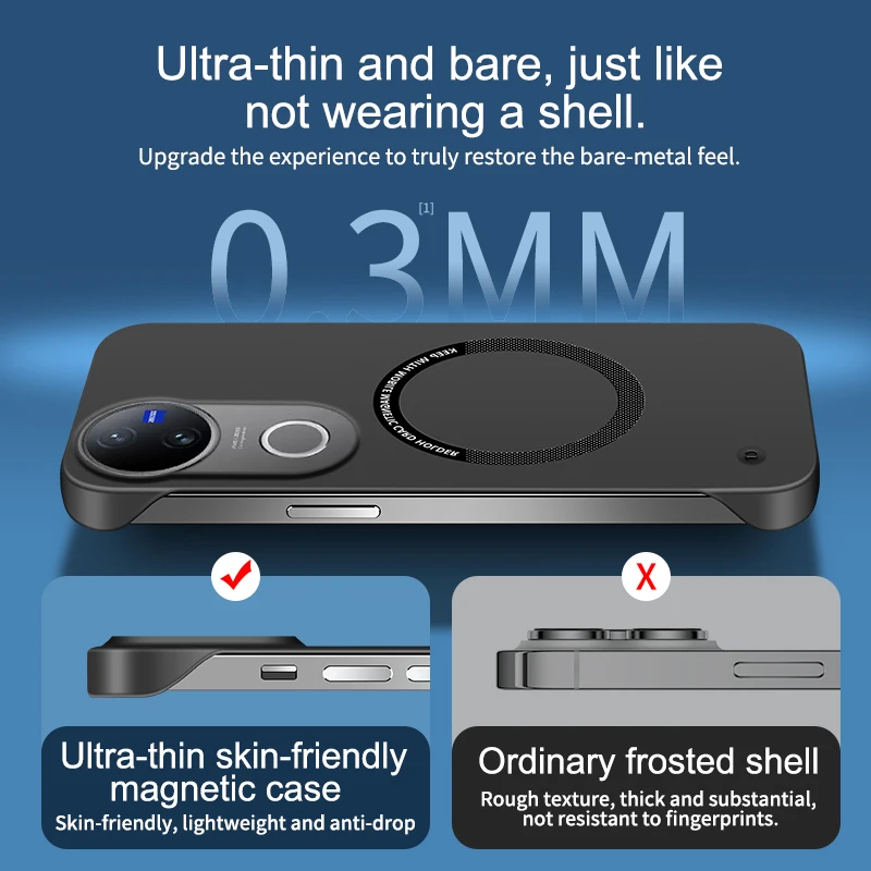 No Border Phone Case for VIVO V50 Lite V50E T4R V50Lite 5G Fundas Thin Magnetic Wireless Charging Hard Original Back Cover Shell view 5