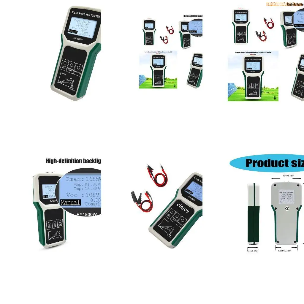

P1AE Solars Панель Мультиметровая фотоэлектрическая фотоэлектрическая схема напряжения схемы тестера в реальном времени дисплей