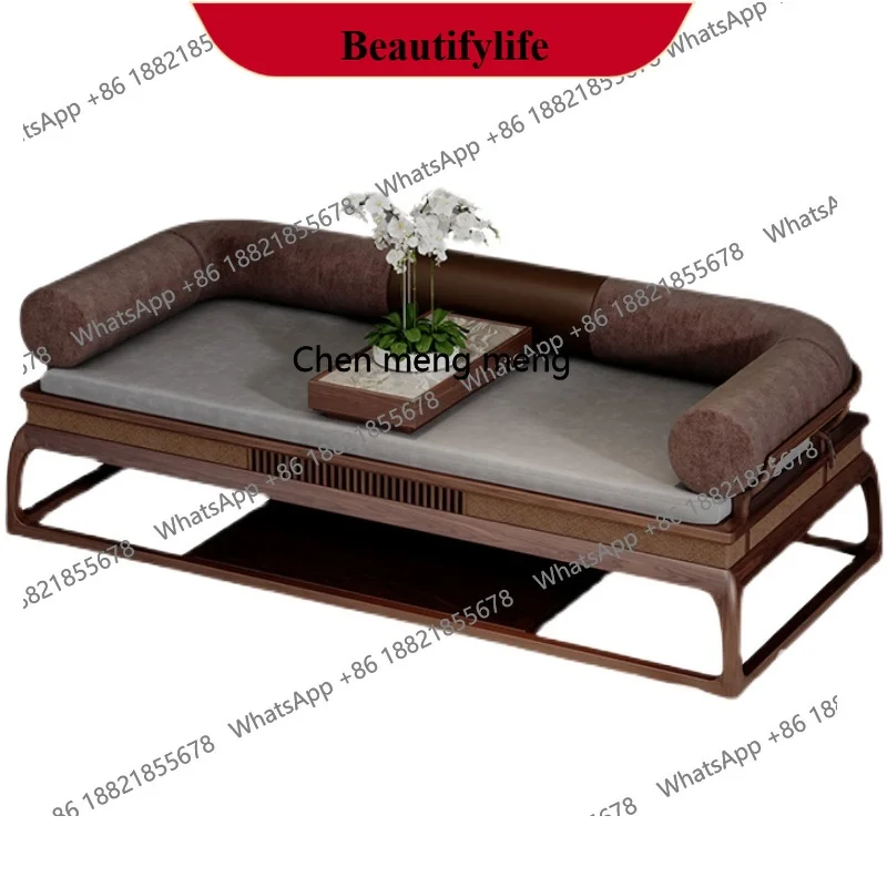 

z183 Chinese Arhat Bed Solid Wood Living Room Chinese Sofa Retro Bed Black Walnut Arhat Sofa Bed