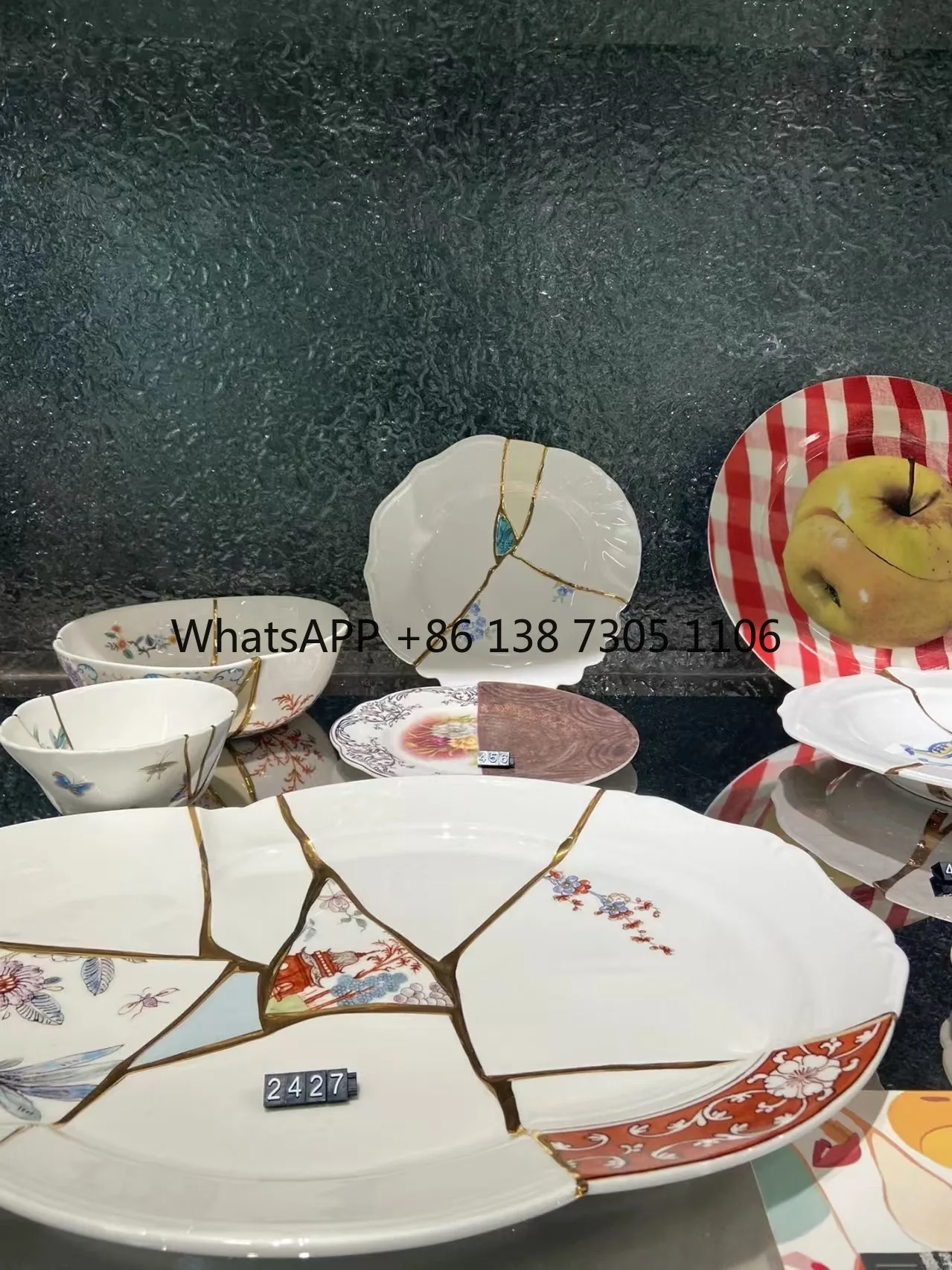 

Jinxiu series big fish plate decorative long splicing plate feeling white porcelain pendulum hanging plate