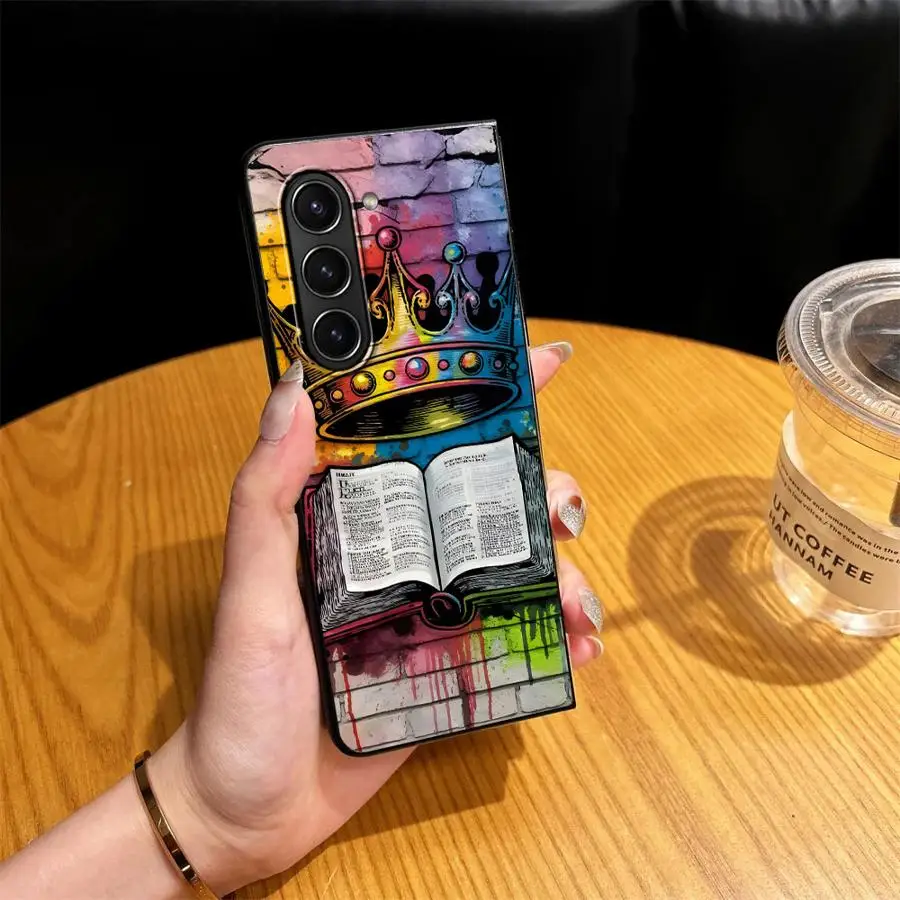 Phone Cover Case for Samsung Galaxy Z Fold 8 Ultra Z Fold 7 6 5 4 3 ZFold7 ZFold6 ZFold4 ZFold3 ZFold5 Crown And Book