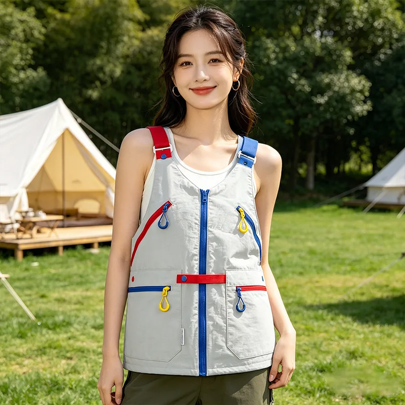 Picture 4: Chest Bag Sling Bag Men Color-matching Crossbody Bag Multiple Pockets Large Capacity Variable Backpack Camping Jacket