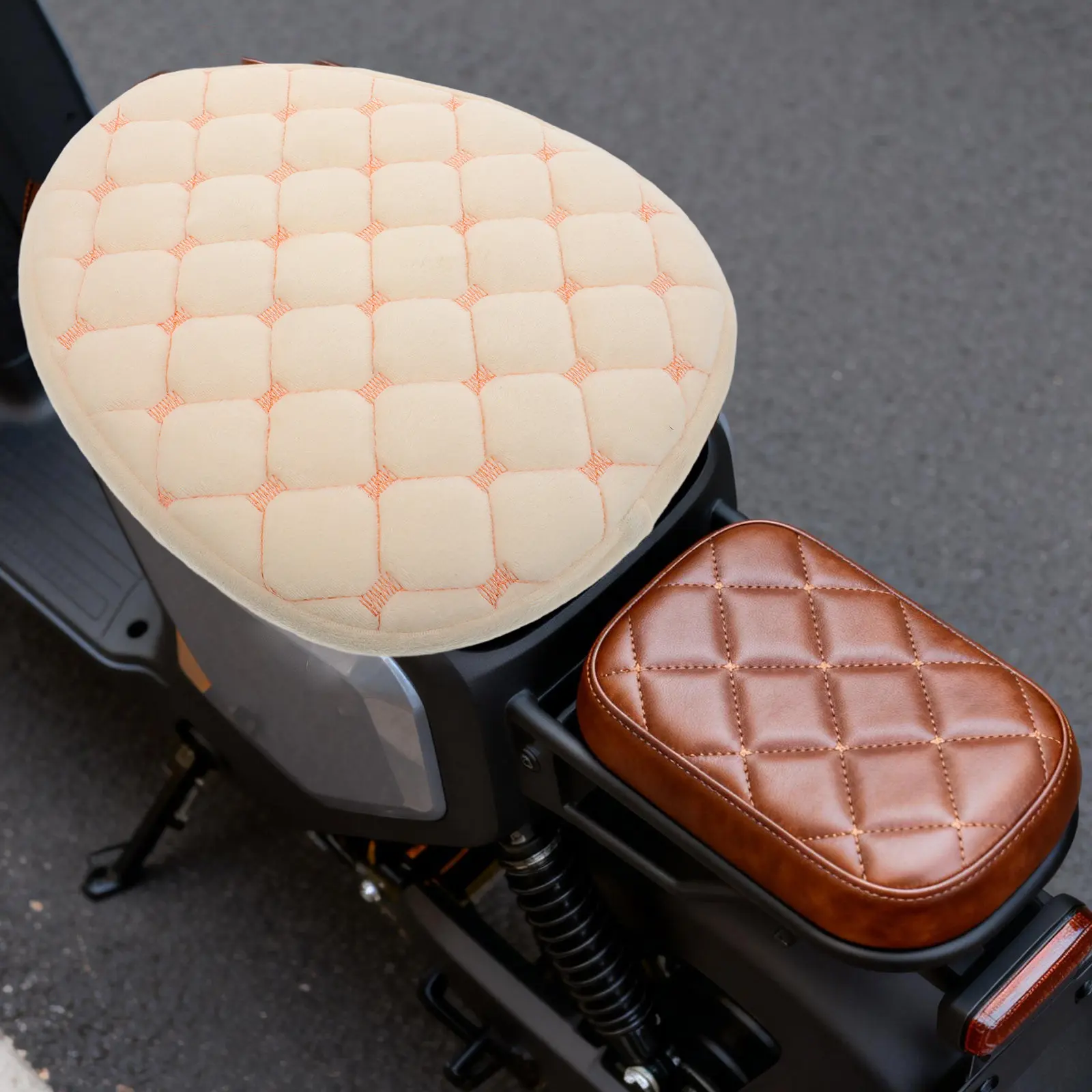 1Set Motorcycle Seat Cover Winter Warm Soft Fabric Electric Scooter Moped Motorbike Dirt Bike Passenger Seat Protector Stylish