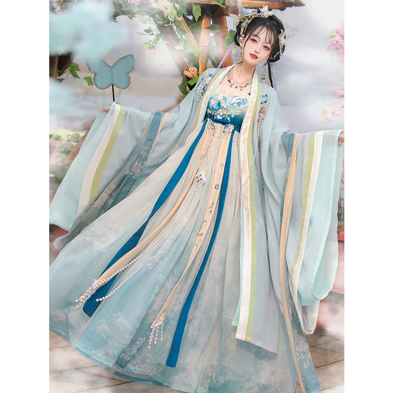 Dinastia Han traje cosplay feminino, bordado tradicional chinês antigo, roupa de fadas, vestido princesa oriental, hanfu