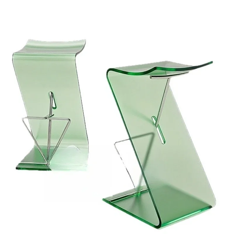 

High-end designer bar stool acrylic pink dopamine high stool bar light luxury high-end island stool