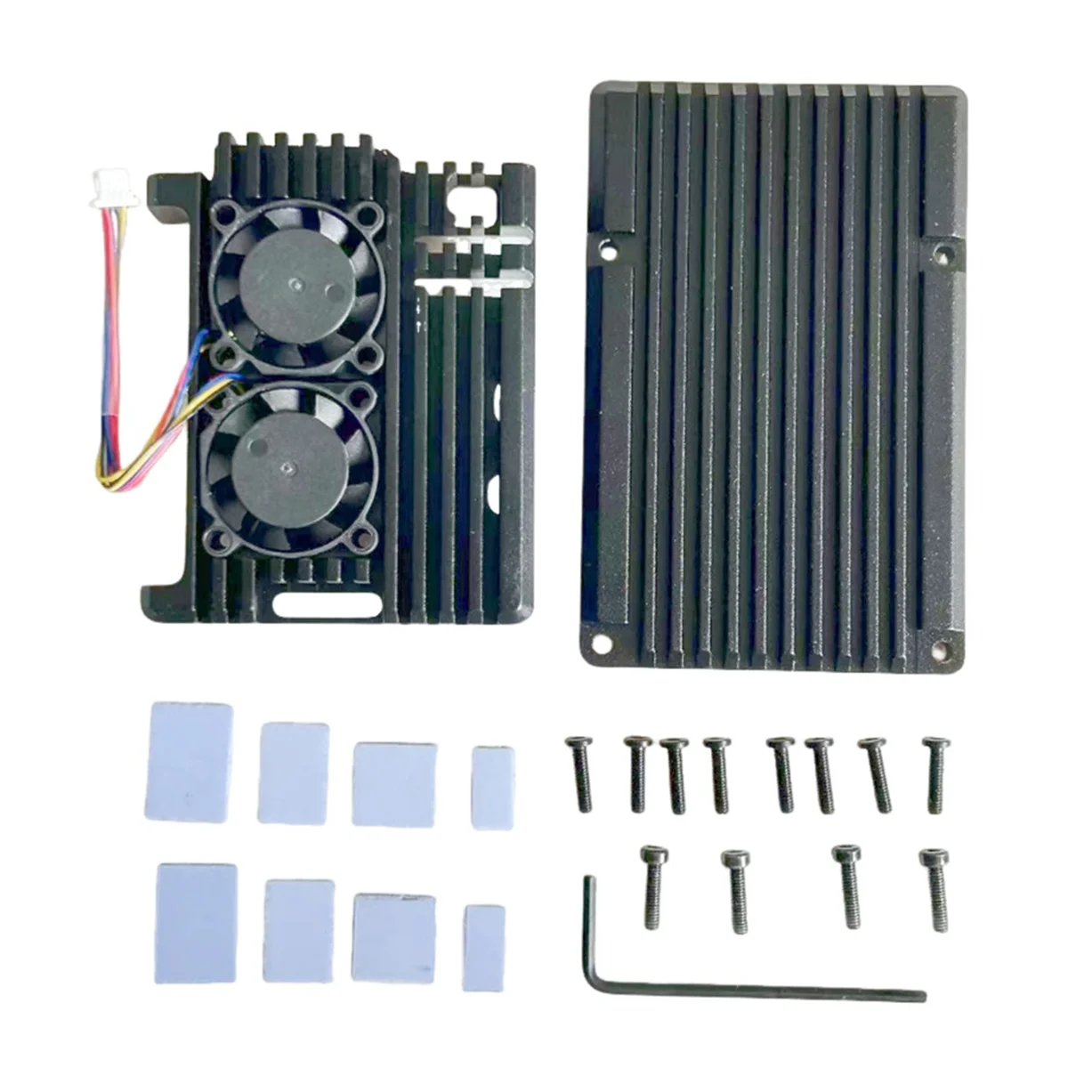 

Suitable for Raspberry Pi 5Th Generation Aluminum Shell Raspberry Pi 5 Dual Fan Cooling Protection Box Metal Shell