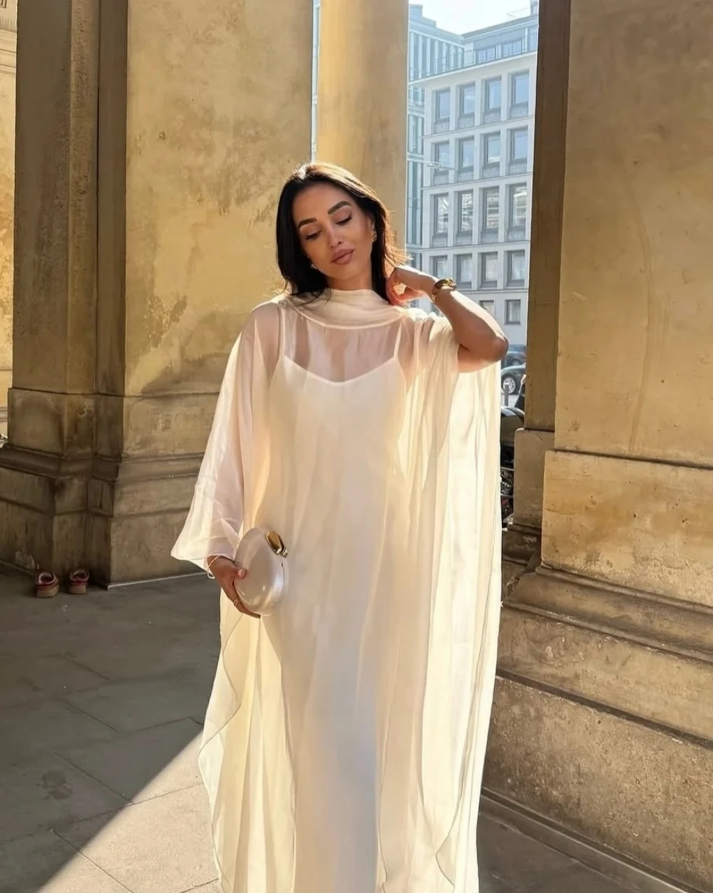 ZHUISHU Simple Boho Wedding Dress Chiffon Cape Long Sleeve Elegant Custom Bridal Gown A Line Lightweight Vestidos De Novia 2025 image 2