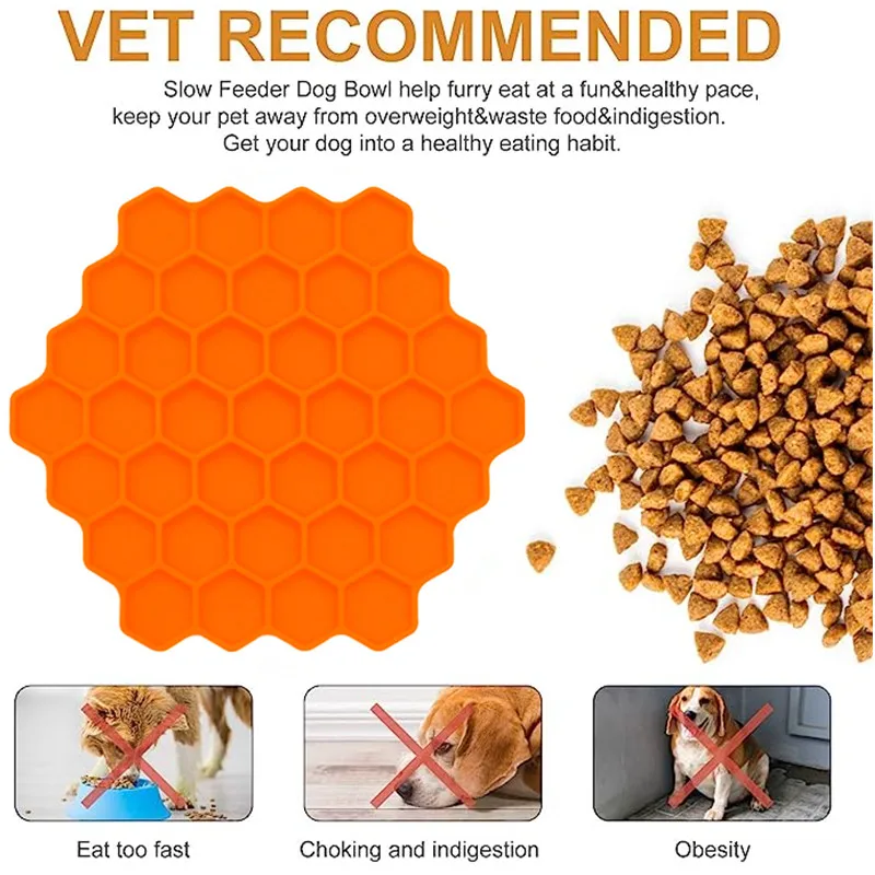 Pet Supplies Cat Honeycomb Feeder Anti-choking Suction Cup Anti-knockover Slow Food Bowl Puppy Anti-slip Silicone Licking Mat