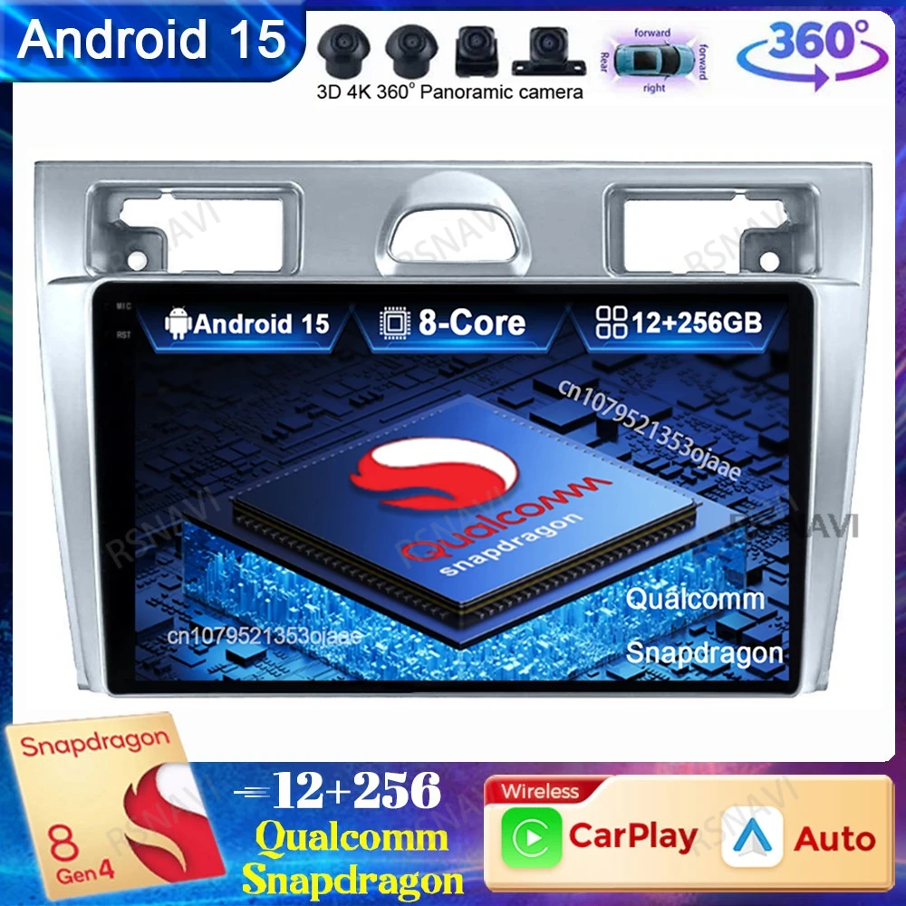 

Android 15 Car Radio For Ford Fiesta Mk VI 5 Mk5 2002 - 2008 DVD Qualcomm Wireless Carplay Auto Navigation Head Unit DSP QLED BT