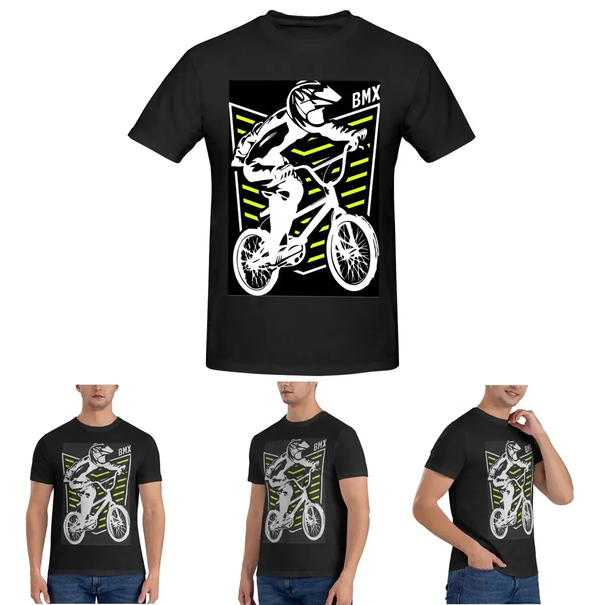 

Bmx Apparel Retro Bmx Bike Old School Patch T-Shirt for Men Cotton Oversized T Shirts Men's Short Sleeve Crew Neck Clothes Tops