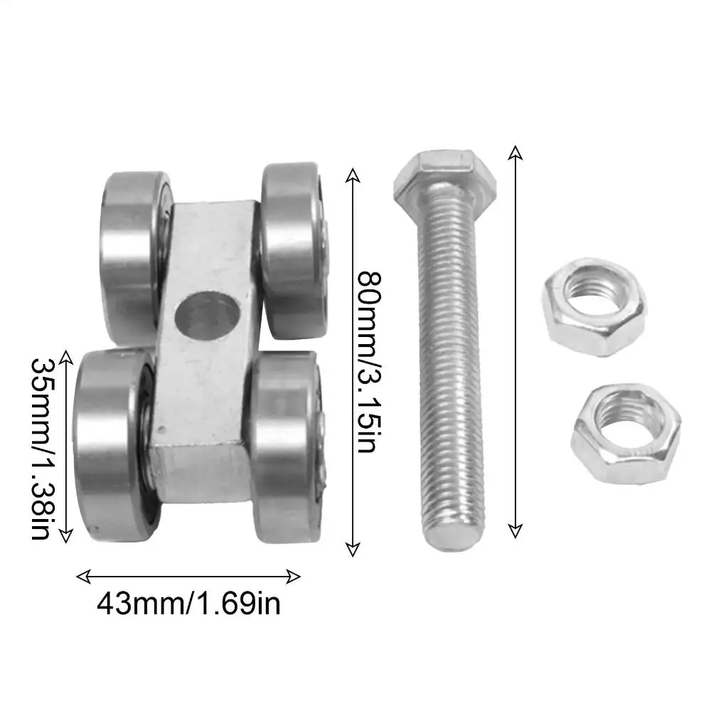 Hardware de acero, polea de puerta corredera, montaje en techo, herramienta de ahorro de trabajo, rodillos de puerta de Granero, construcción resistente ajustable