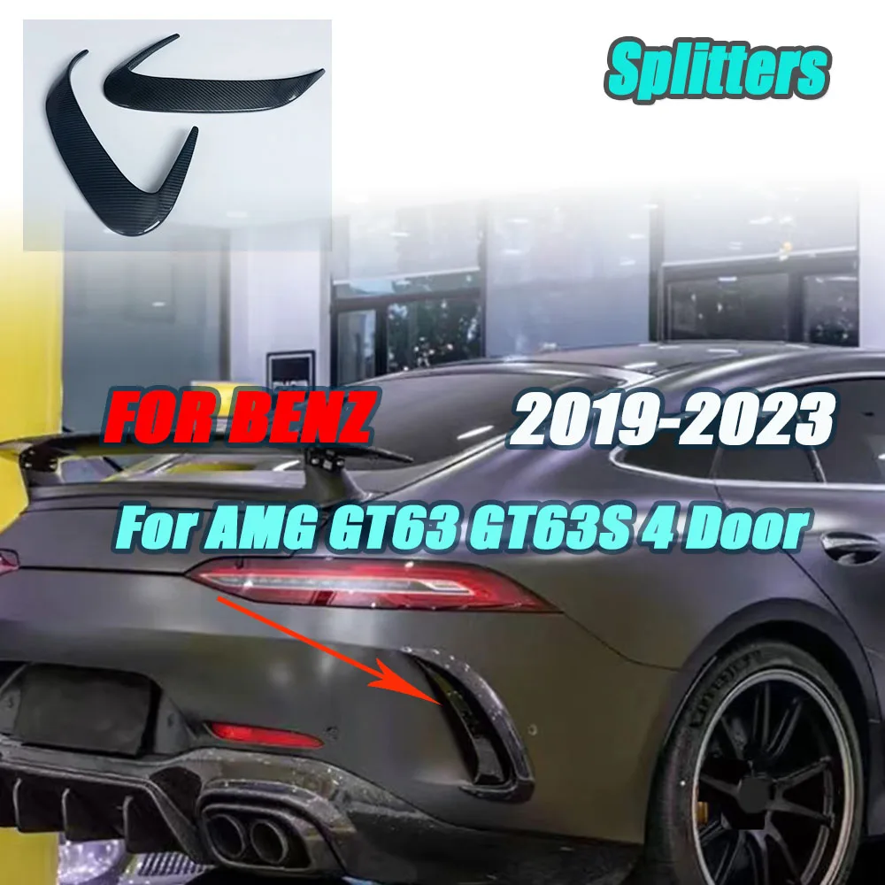

JCYECF Dry Carbon Fiber For Mercedes Benz AMG GT63 GT63S 4 Door 2019-2023 Car Rear Bumper Air Vent Outlet Trim Canards Covers