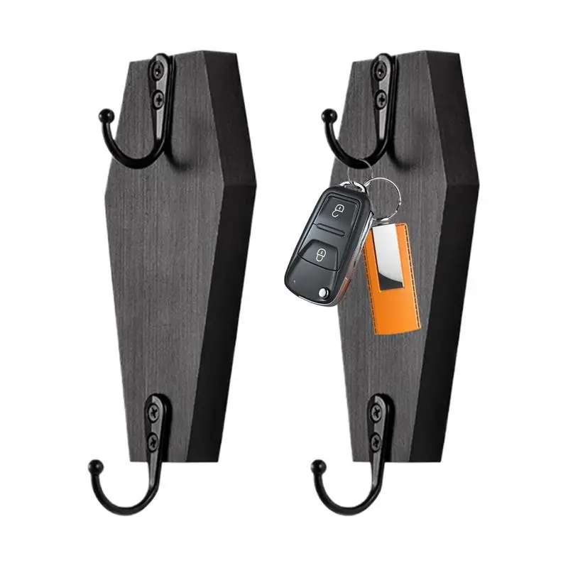 

Настенный крючок для гроба, деревенские черные деревянные крючки, готическое украшение, многофункциональные изысканные прочные крючки для гостиной, кабинета