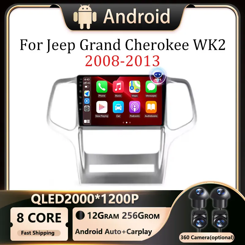 

9"Android OS Multimedia Video Player Car Radio Navigation stereo GPS DSP WIFI 4G 2 din For Jeep Grand Cherokee WK2 2008 - 2013