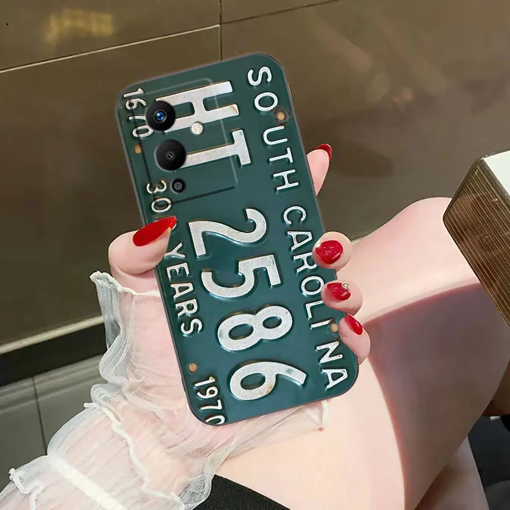 Nostalgic Vintage Classic License Plate Phone Case For Infinix TECNO POP SPARK SMART 5 6 7 8 9 CAMON 15 16 17 20 20C 30 30C Case