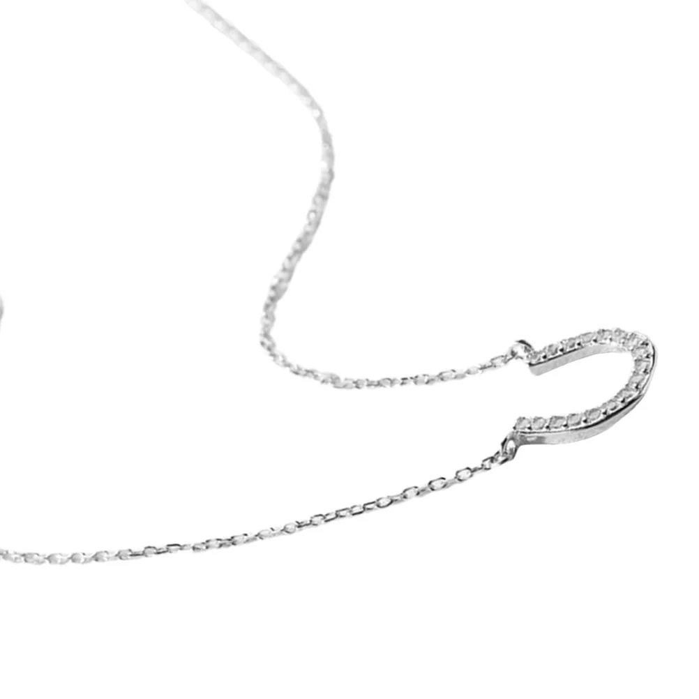 Trendy Horseshoe Pendant Necklace Women Creative Jewelry Chain Sterling Silver Fashion Accessory Gift Chain Necklace For Charm