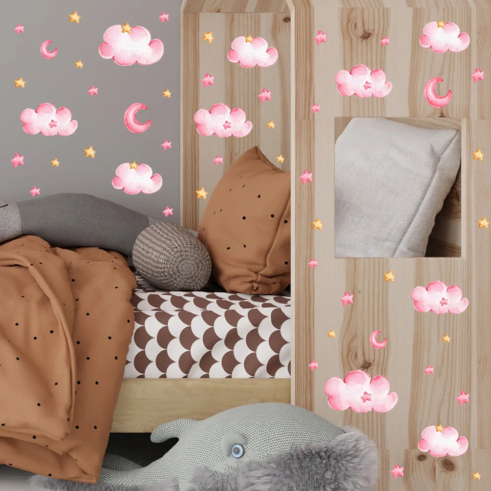 Star Wall Decals Glow Wall Stickers Glow-in-the-dark Waterproof Oil-resistant Easy Application PVC Material Child-safe