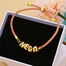 Personalized Adjustable Custom Name Bracelet Fashion 3D Bubble Balloon Letter Men's DIY Bracelet Women's Popular Jewelry Gifts