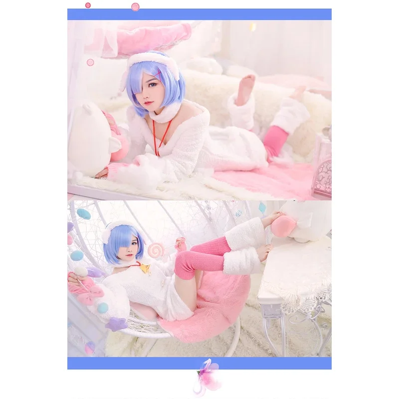 2025 yiyiRam/Rem تأثيري إعادة: صفر كارا هاجيميرو Isekai Seikatsu إعادة الحياة في عالم مختلف الأخوات زي kawaii الأغنام