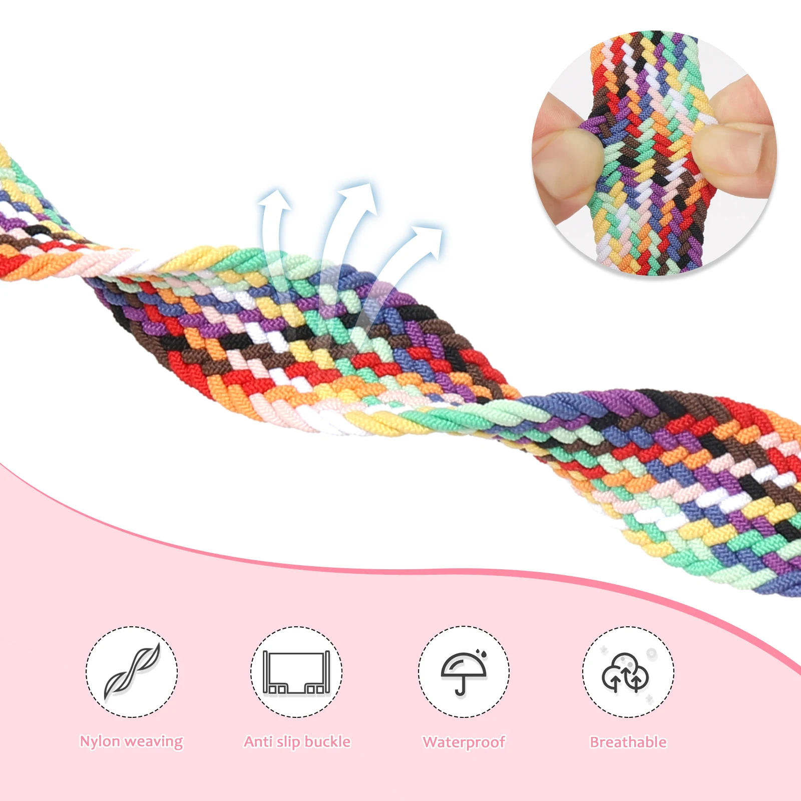 Banda para huawei relógio ajuste 3 cinta magnética trançada solo loop náilon substituição cinto de pulso correa pulseira para huawei fit3 correias